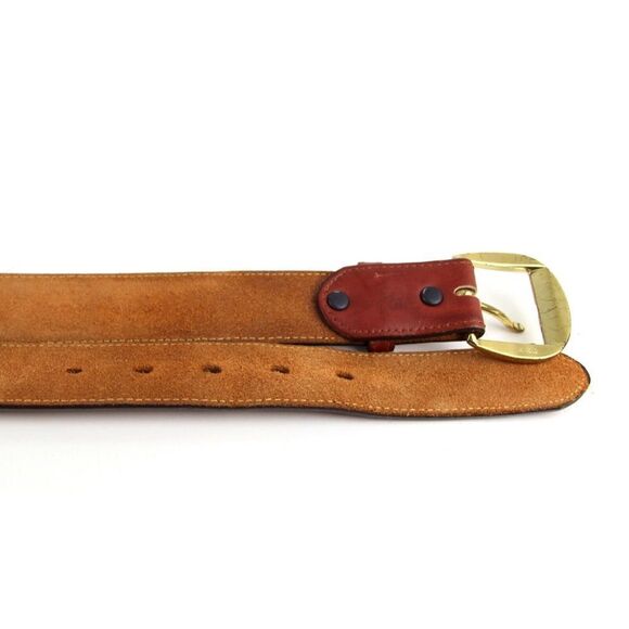 Tony Lama TAN BROWN GENUINE LEATHER 1.25"Wd CASUAL DRESS MEN'S BELT Sz 38 (G92 - Picture 13 of 13